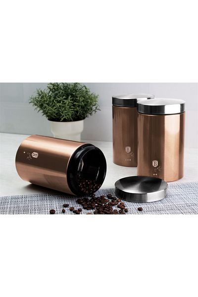 Berlinger Haus Bread box and 3 kitchen containers set Rose Gold Berlinger Haus BH 6730