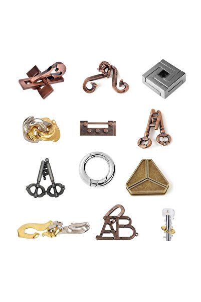 OEM Игра, Метален пъзел, за деца и възрастни, 12 части, трудност 1