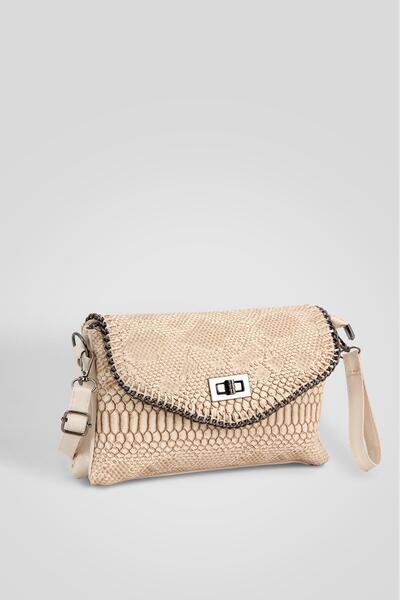 Bipanya Salvador Yılan Deri El Askılı Kadın Omuz Çantası BP-4859O