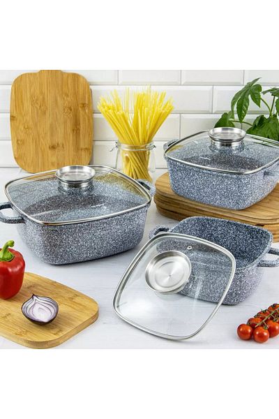 Klausberg Set of pots with lids 20/24/28 CM Klausberg KB7534