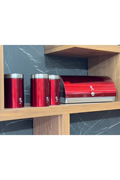 Berlinger Haus Bread box and 3 kitchen containers set Burgundy Edition Berlinger Haus BH 6729