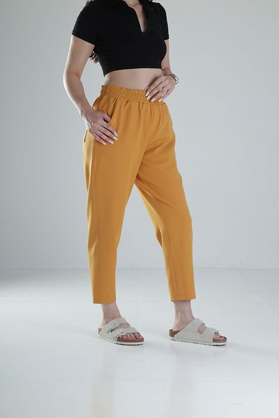 COCOPELLI Double Face Lycra Mustard Trousers