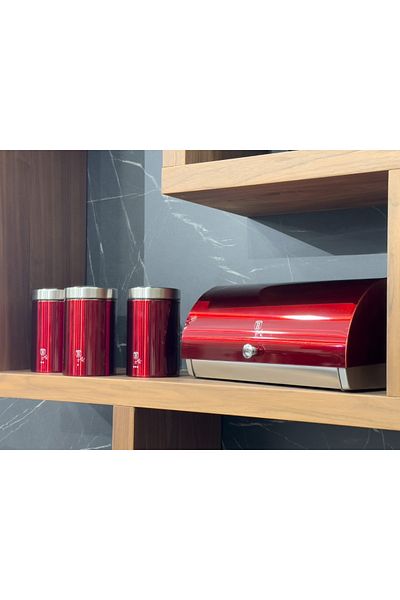Berlinger Haus Bread box and 3 kitchen containers set Burgundy Edition Berlinger Haus BH 6729