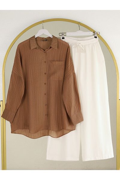 Modamorfo Single Pocket Long Back Casual Shirt - Light Brown