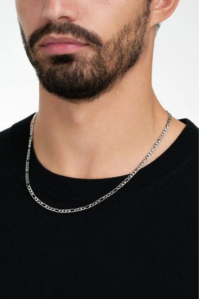 GLANZEND To Valentine's Day Figaro Men's Model Steel Non-Tarnish Necklace Chain Necklace 4 mm