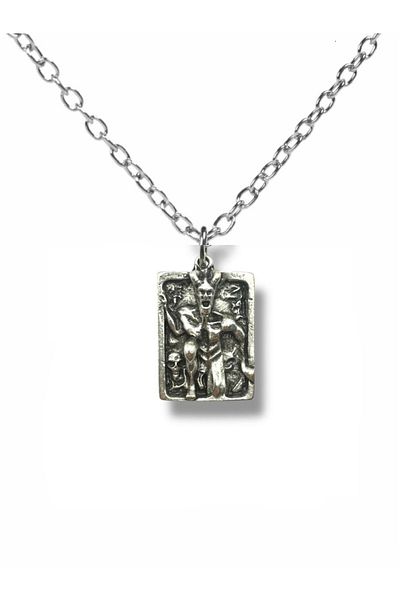 Herşey Nota Steel Skull Satan Rectangular Devil Skull Figured Unisex Metal Necklace – 60 cm Chain