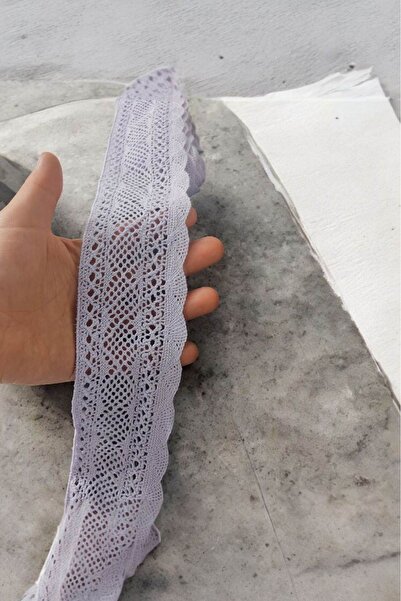 DUAYEN Güpür dantel lila renk feraset desen 1 metre