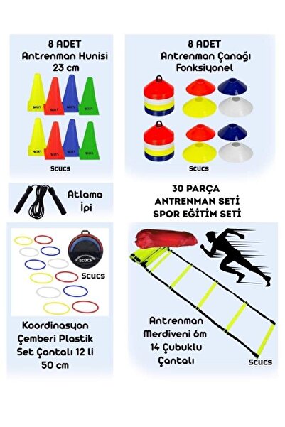 gnsstore Antrenman Seti 6m Merdiven 8li Huni 8li Çanak 12li Koordinasyon Çemb...