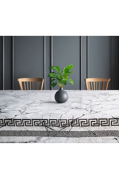 Brava Casa Fata de Masa Marmoris Noir Luxe, 200×140 cm, Anti-Stain, PVC Calitativ