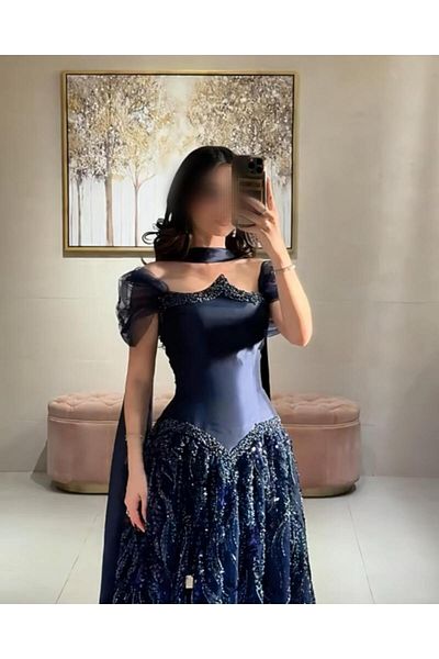 ALANOOD FASHION Navy for evening and special occasions