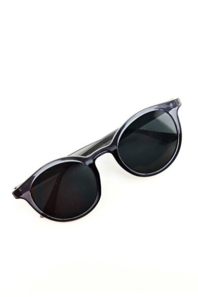 CHANCE GİFT Transparent Men's Sunglasses Clear Gray-Tinted Black Lens Uv400 Protection Viral Round Sunglasses