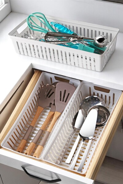 NY HOME 3 Pieces of In-Drawer Knife Holder & Spoon Holder Organizer