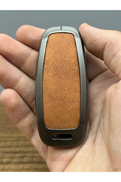 Mavi Keys Husă de protecție pentru chei din piele și metal pentru Audi Smart New Case A6 C8 4K A8 Q8 D5 4N Q7 cu 3 butoane, maro