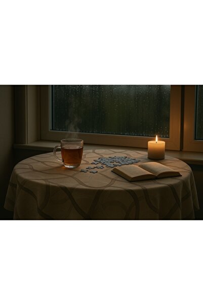 Brava Casa Undula Tablecloth Taupe Luxe, 400×140 cm