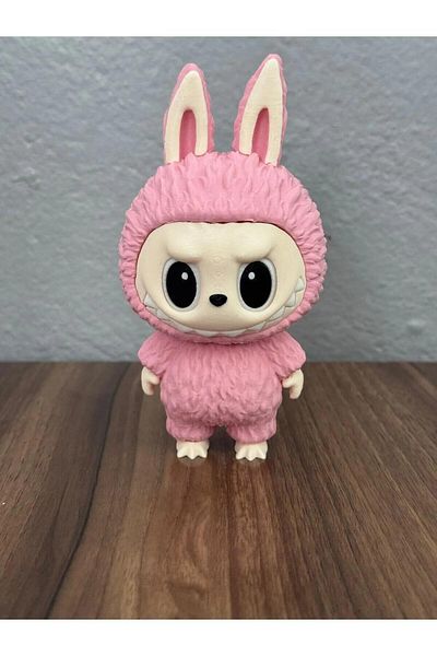 Cochines Labubu Figure - Pink Labubu Healthy Petg Material 3D Figure 13 cm