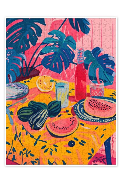 Jeronkarji Kavun İki Kişilik 500 Parça Puzzle Yapboz Mutfak Temalı Yetişkinler için