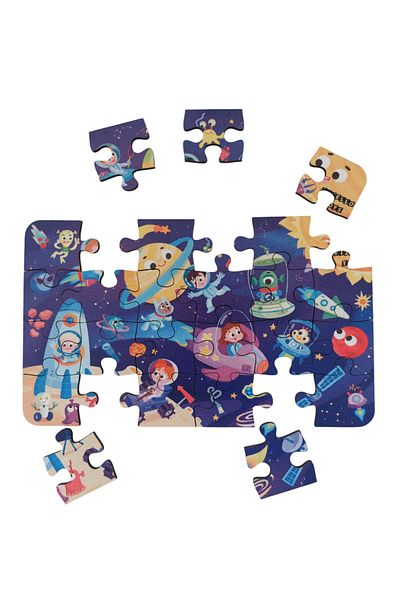 Fizello Space - Space / Small Puzzle 3-7 Years 24 Pieces