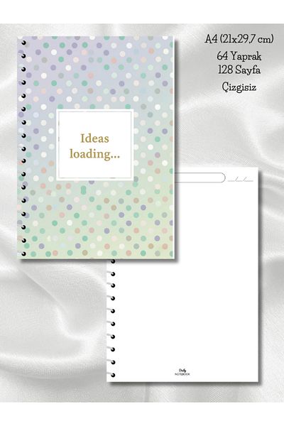 daily notebook Pastel Unlined School Notebook, 64 Sheets Spiral A4 Large Size (21X29,7 cm) Size