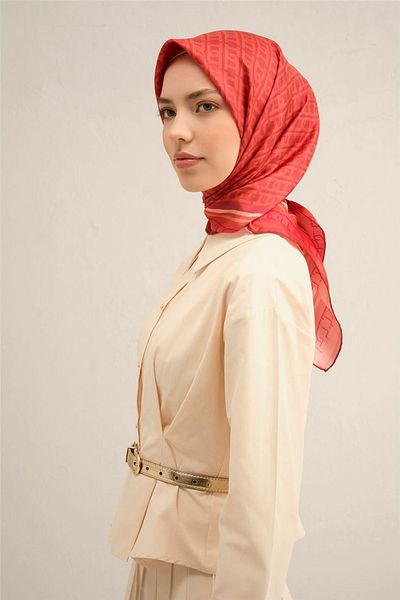 Armine Abstract Pattern Pure Silk Sura Scarf -9301D - 04
