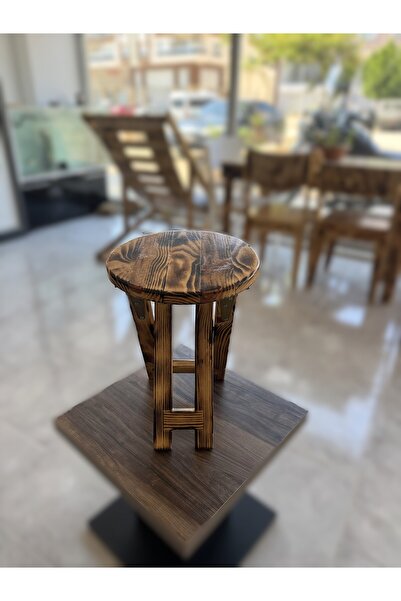 Store Katlanabilir ahşap masif panel yuvarlak tabure