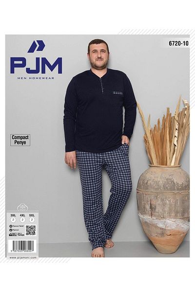 Pijamoni Ανδρικό σετ πιτζάμες με μακρυμάνικο γιακά με κουμπιά 6720/10 - 1 τεμάχιο