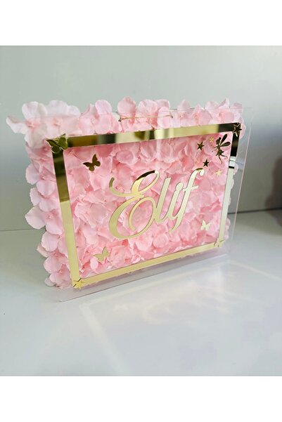 renkli mi renkli tasarım dünyası Çiçekli pleksi gold bebek kapı süsü isimli y...