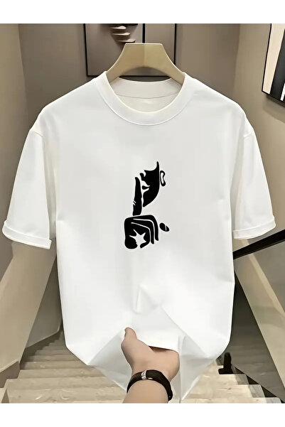 CLASİVA Unisex Printed Oversize Crew Neck T-shirt