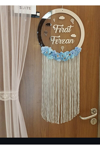 renkli mi renkli tasarım dünyası Çiçekli pleksi gold bebek kapı süsü isimli y...