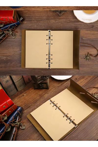 Wolawood Vintage Notebook with Leather Cover Kraft Page with Vip Pen Gift Daily Note Agenda Memory Souvenir Notebook