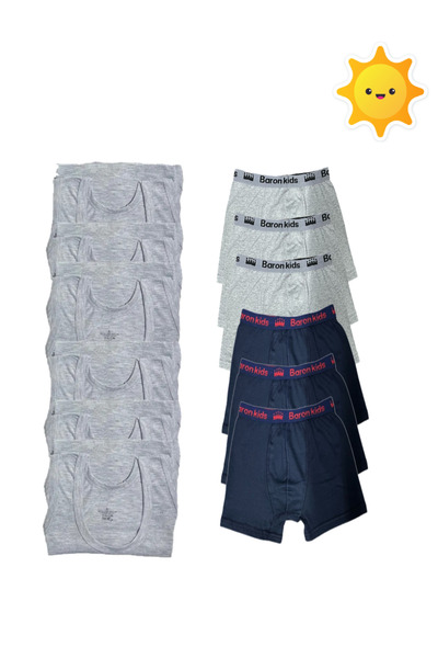 SİERNA Σετ 12 ανδρικών εσωρούχων για αγόρια, 6 εσώρουχα και 6 μπόξερ srn-001950