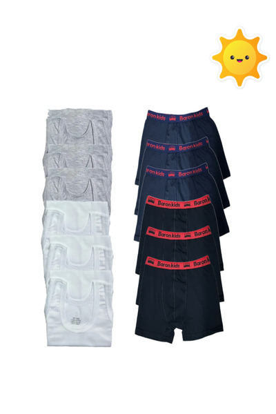 SİERNA Set de boxeri maiouri pentru băieți 12li 6 maiouri 6 boxeri srn-001963