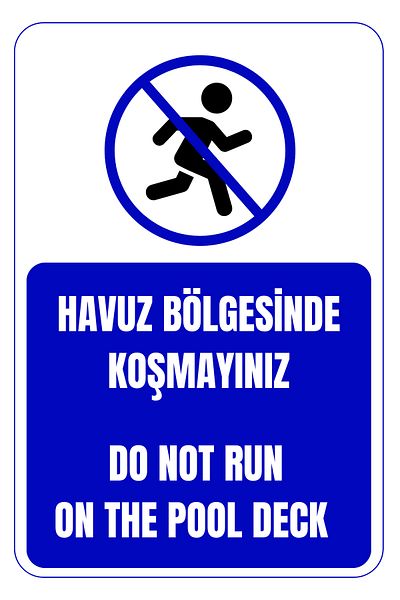 Girl Power 35 X 50 Do Not Run in the Pool Area Foil Printing Sticker Warning Sign