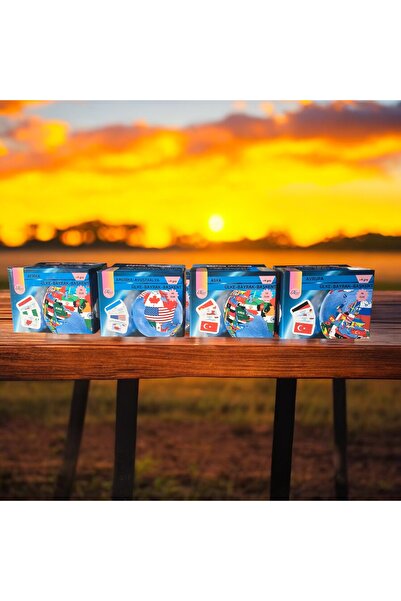 NovoMundo Tüm Dünya Ülkeleri-Harita-Bayrak-Başkent Kartları-Dörtlü Avantaj Set