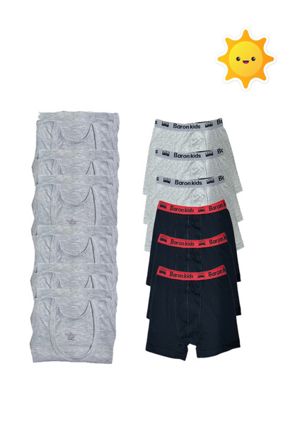 SİERNA Set de boxeri maiouri pentru băieți 12li 6 maiouri 6 boxeri srn-001945