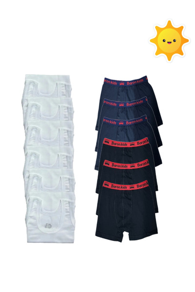 SİERNA Set de boxeri maiouri pentru băieți 12li 6 maiouri 6 boxeri srn-001956