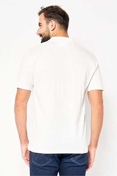John Richmond Men Regular Fit Brand Logo Short Sleeves Polo Shirt, Off White