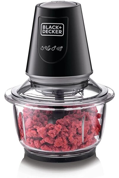 Generic BLACK+DECKER Multi-Function Glass Chopper & Mincer, 400W, 1.2L, Black