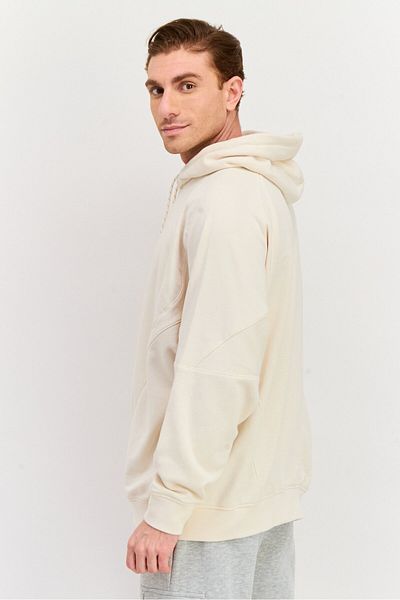 adidas Men Sportswear Fit Brand Logo Long Sleeves Outdoor Sweatshirt, Ivory