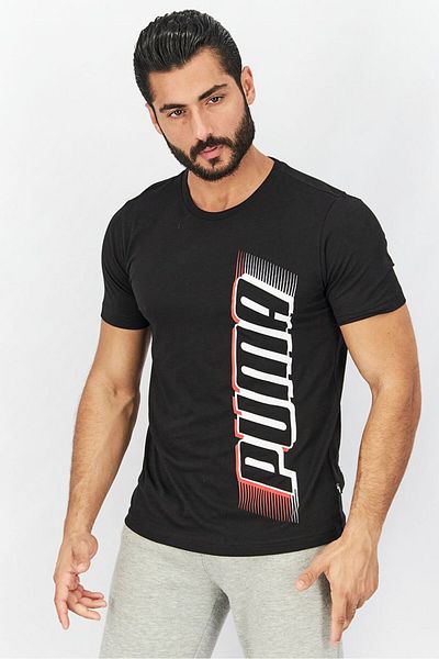 Puma Men Sport Fit Short Sleeves Speed Tee, Black