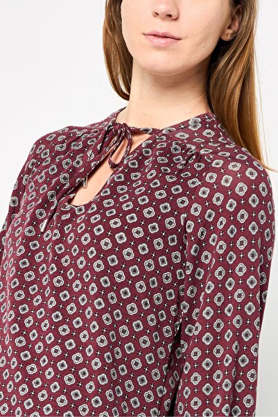 Michael Kors Women V-Neck Long Sleeves All Over Print Blouse, Multicolor