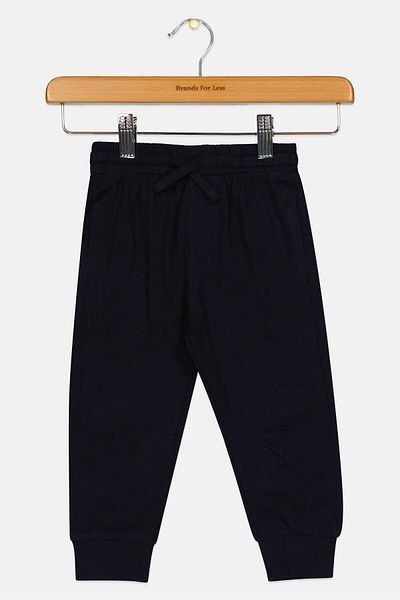 Fox Toddlers Boy Plain Drawstring Sweatpants, Dark Navy