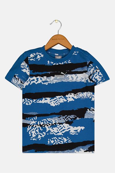Puma Kids Boy Sportswear Fit Short Sleeve Outdoor T-Shirt, Blue