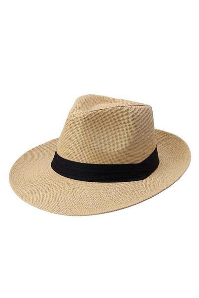 Generic Panama Straw Hat Khaki/Black