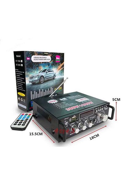 Generic 600W LCD Amplifier HIFI Audio Stereo Bluetooth FM 2CH AMP Car Home USB SD MP3 Player