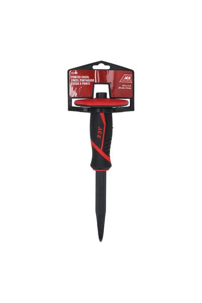 Generic ACE TPR Grip Pointed Chisel Black and Red 254 x 16mm