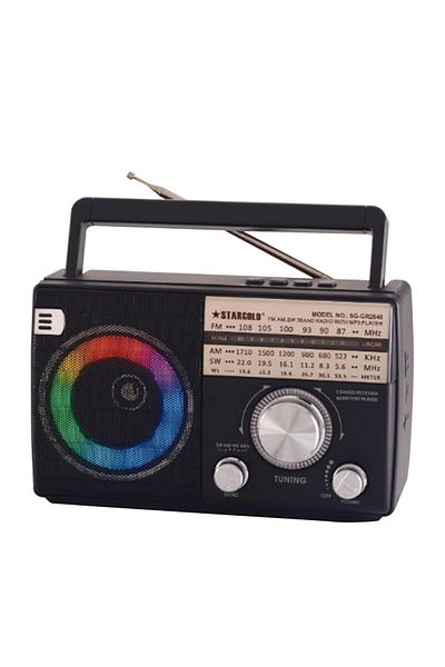Generic STARGOLD FM/AM/SW Portable Radio with MP3, Bluetooth TWS, RGB Speaker Light & 2400mAh Battery