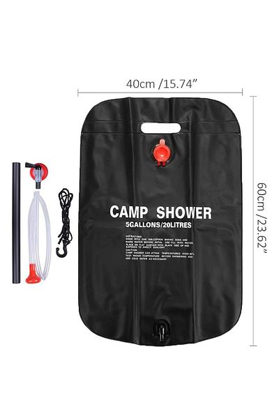 Generic Sac De Dus Solar Portabil, Capacitate 20l, Cu Furtun Si Cap De Dus , Pentru Activitati In Aer Liber