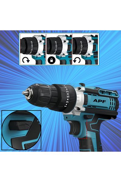 Generic APF® Impact Drill 50Nm, 21V, 2xBatteries, Transport Box + Magnetic Bracelet + Magnetic Bit