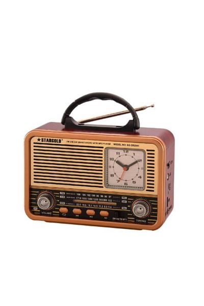 Generic STARGOLD Retro FM/AM/SW Bluetooth Radio with USB/TF MP3 Player, Clock & 2000mAh Battery