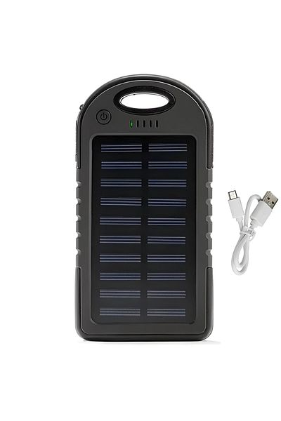 Generic Baterie externă solară APF 12800mAh - Încărcător portabil pentru exterior, impermeabil, USB dual, lanternă LED